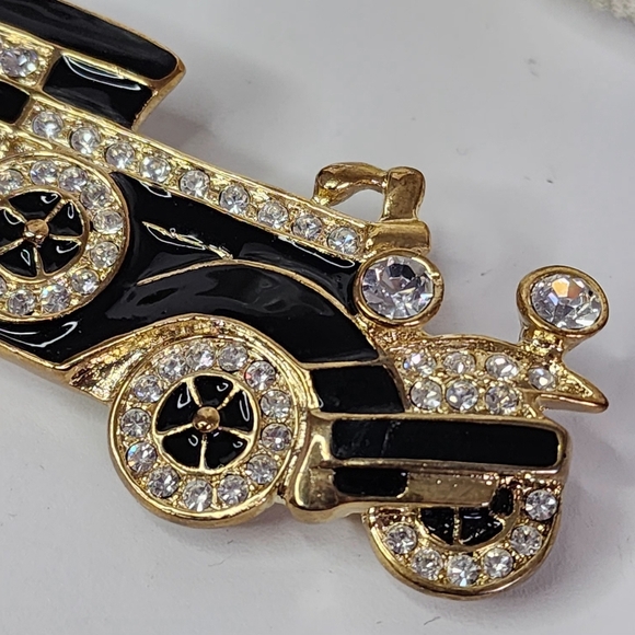 Antique Gold Gatsby Style Car Brooch Pin - Picture 3 of 7